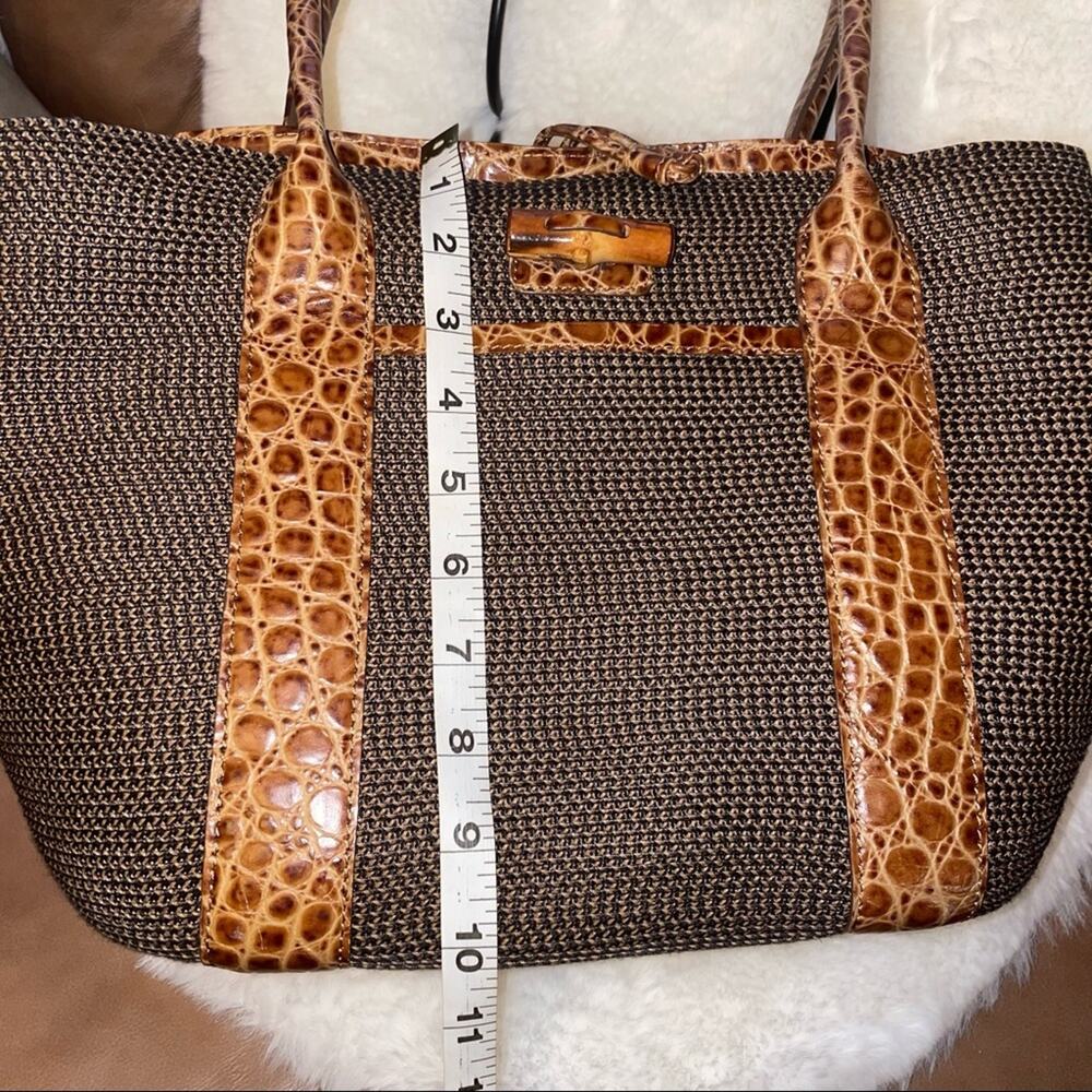 Eric Javitz Crocodile Patterned Leather Trim Shou… - image 8